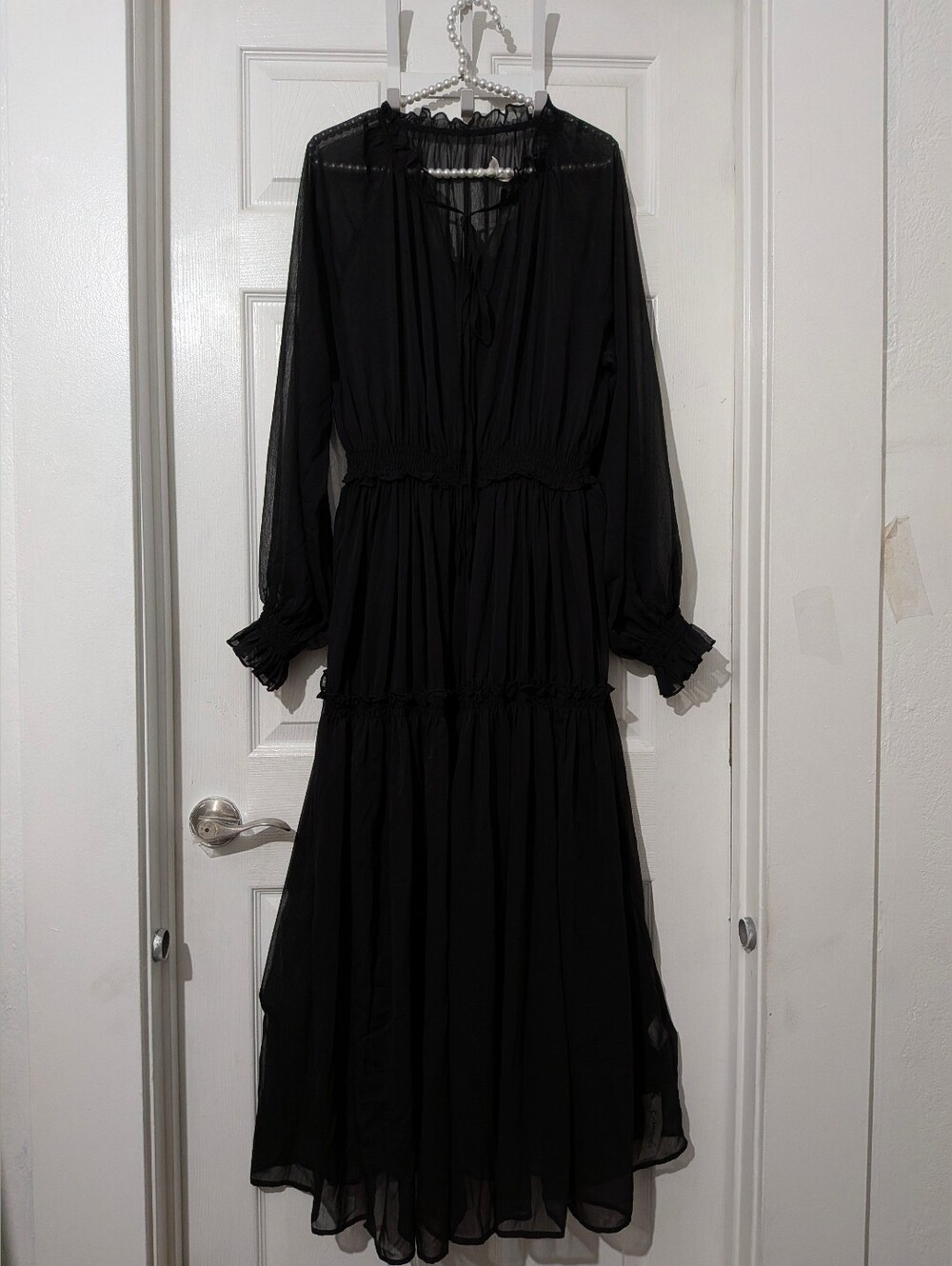 Commense Ruffled Chiffon Semi-Sheer Dress without belt - Picture 14 of 15
